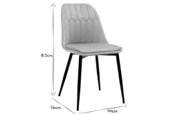 Miliboo Chaise Design-Chaises design en tissu velours taupe et métal noir (lot de 2) FUSE
