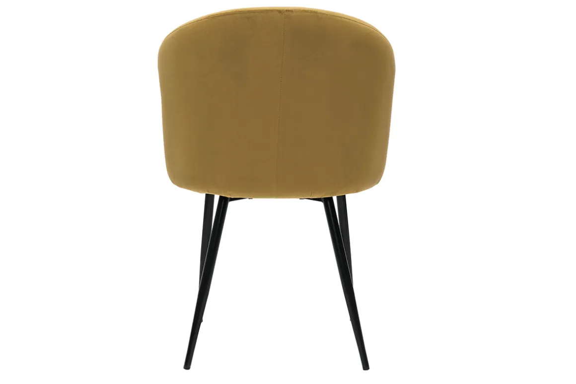 Miliboo Chaise Design-Chaises design en tissu velours bronze et métal noir (lot de 2) VANITY