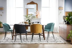 Miliboo Chaise Design-Chaises design en tissu velours bronze et métal noir (lot de 2) VANITY