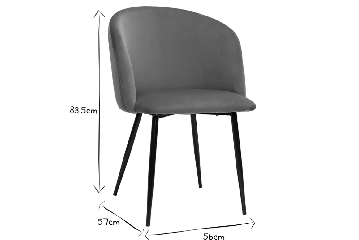 Miliboo Chaise Design-Chaises design en tissu velours bronze et métal noir (lot de 2) VANITY