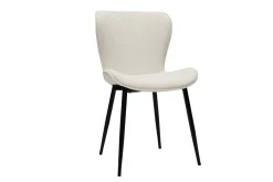 Miliboo Chaise Design-Chaises design en tissu velours côtelé beige et métal noir (lot de 2) ADDICT