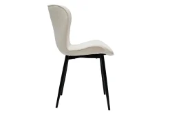 Miliboo Chaise Design-Chaises design en tissu velours côtelé beige et métal noir (lot de 2) ADDICT