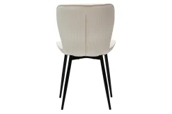 Miliboo Chaise Design-Chaises design en tissu velours côtelé beige et métal noir (lot de 2) ADDICT