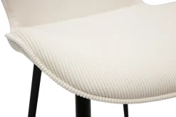 Miliboo Chaise Design-Chaises design en tissu velours côtelé beige et métal noir (lot de 2) ADDICT