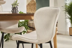 Miliboo Chaise Design-Chaises design en tissu velours côtelé beige et métal noir (lot de 2) ADDICT