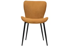 Miliboo Chaise Design-Chaises design en tissu velours côtelé jaune curry et métal noir (lot de 2) ADDICT