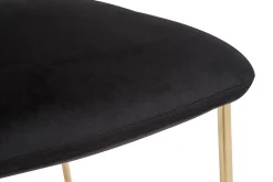Miliboo Chaise Design-Chaises design en tissu velours noir et métal doré (lot de 2) LEPIDUS