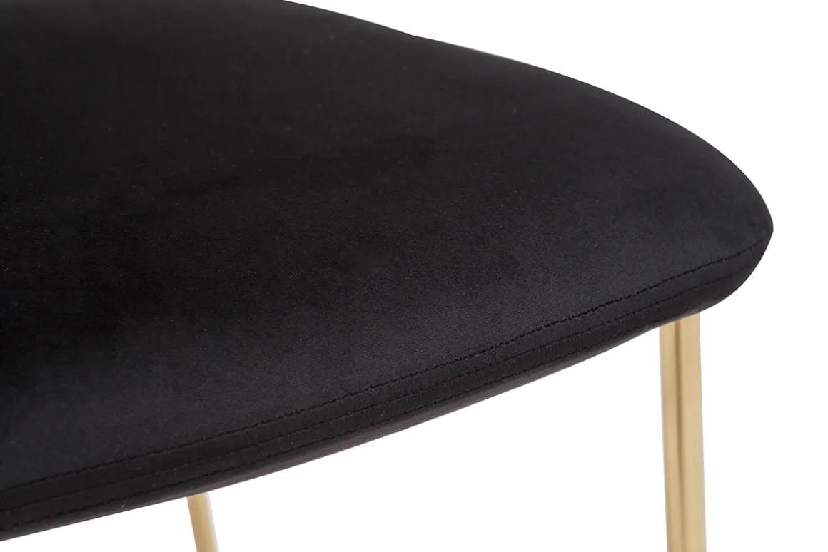 Miliboo Chaise Design-Chaises design en tissu velours noir et métal doré (lot de 2) LEPIDUS