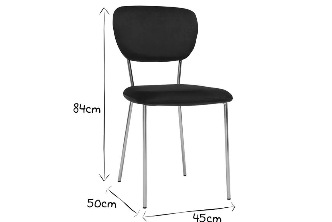 Miliboo Chaise Design-Chaises design en tissu velours noir et métal doré (lot de 2) LEPIDUS