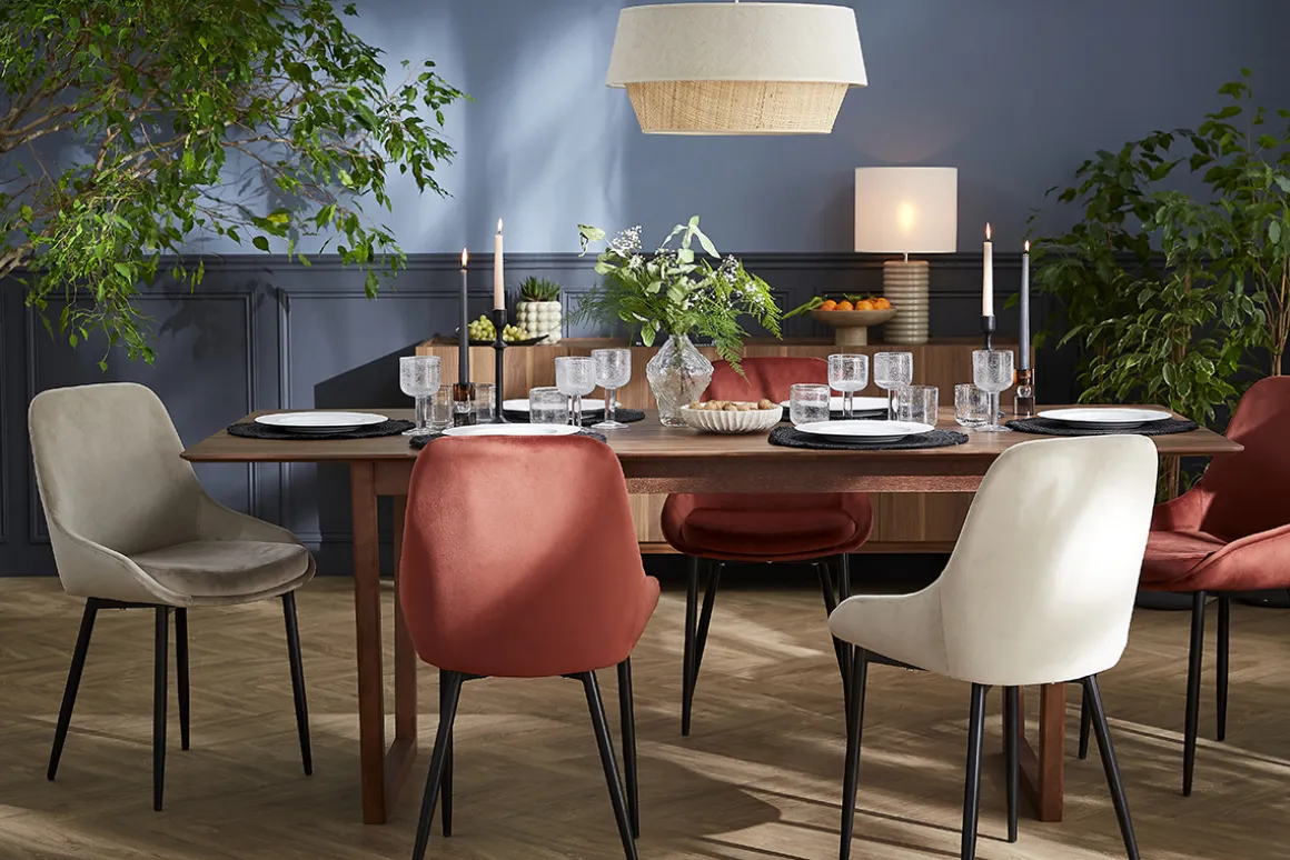 Miliboo Chaise Design-Chaises design en tissu velours taupe et métal noir (lot de 2) HOLO