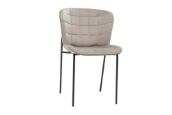 Miliboo Chaise Design-Chaises design en tissu velours taupe et métal noir (lot de 2) SAIGA