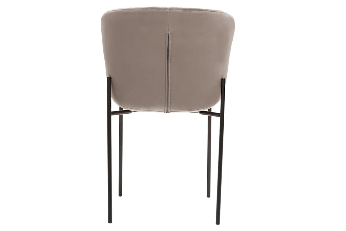 Miliboo Chaise Design-Chaises design en tissu velours taupe et métal noir (lot de 2) SAIGA