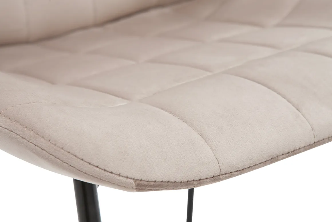 Miliboo Chaise Design-Chaises design en tissu velours taupe et métal noir (lot de 2) SAIGA