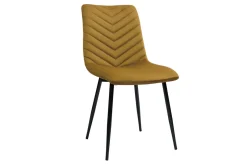 Miliboo Chaise Design-Chaises design en tissu velours bronze et métal noir (lot de 2) PUMPKIN