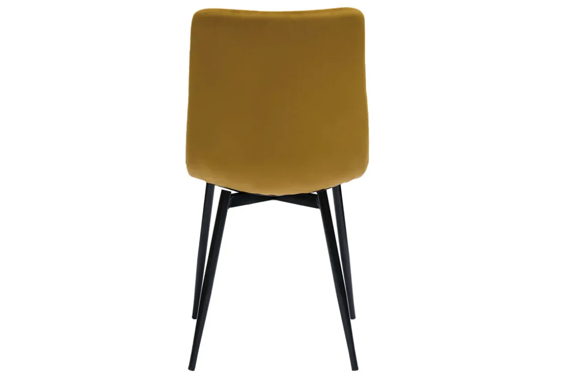 Miliboo Chaise Design-Chaises design en tissu velours bronze et métal noir (lot de 2) PUMPKIN