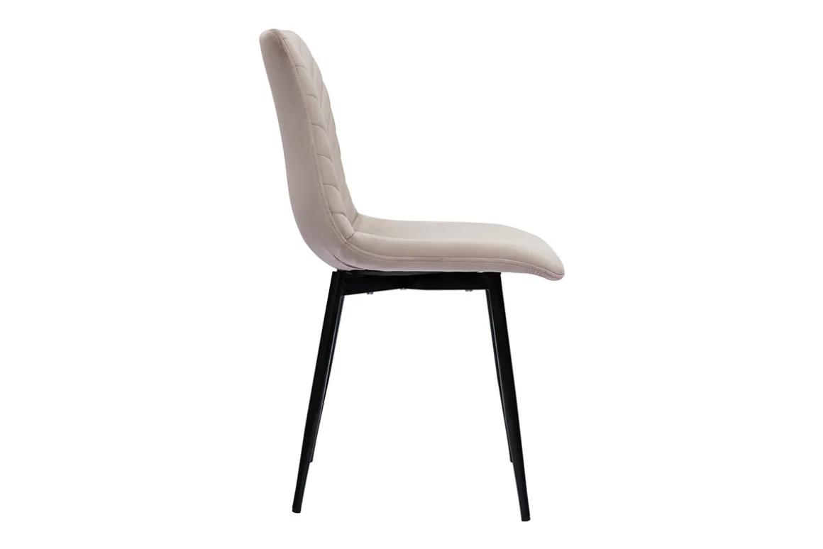 Miliboo Chaise Design-Chaises design en tissu velours taupe et métal noir (lot de 2) PUMPKIN
