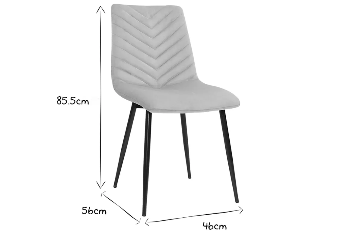 Miliboo Chaise Design-Chaises design en tissu velours taupe et métal noir (lot de 2) PUMPKIN