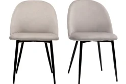 Miliboo Chaise Design-Chaises design en tissu velours taupe et métal noir (lot de 2) JOVI