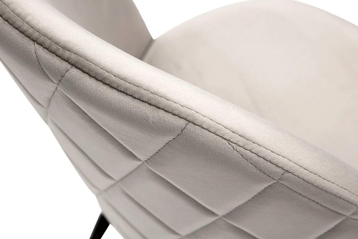 Miliboo Chaise Design-Chaises design en tissu velours taupe et métal noir (lot de 2) JOVI