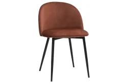 Miliboo Chaise Design-Chaises design en tissu velours rouge tomette et métal noir (lot de 2) CELESTE
