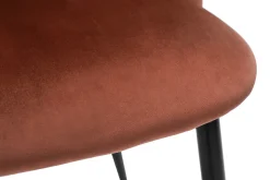 Miliboo Chaise Design-Chaises design en tissu velours rouge tomette et métal noir (lot de 2) CELESTE