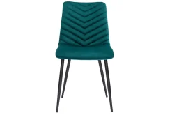 Miliboo Chaise Design-Chaises design en tissu velours bleu pétrole et métal noir (lot de 2) PUMPKIN