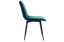 Miliboo Chaise Design-Chaises design en tissu velours bleu pétrole et métal noir (lot de 2) PUMPKIN