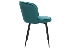 Miliboo Chaise Design-Chaises design en tissu velours bleu pétrole et métal noir (lot de 2) SERIF