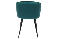 Miliboo Chaise Design-Chaises design en tissu velours bleu pétrole et métal noir (lot de 2) SERIF