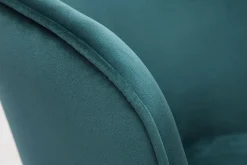 Miliboo Chaise Design-Chaises design en tissu velours bleu pétrole et métal noir (lot de 2) SERIF