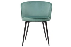 Miliboo Chaise Design-Chaises design en tissu velours céladon et métal noir (lot de 2) SERIF