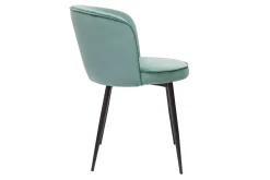 Miliboo Chaise Design-Chaises design en tissu velours céladon et métal noir (lot de 2) SERIF