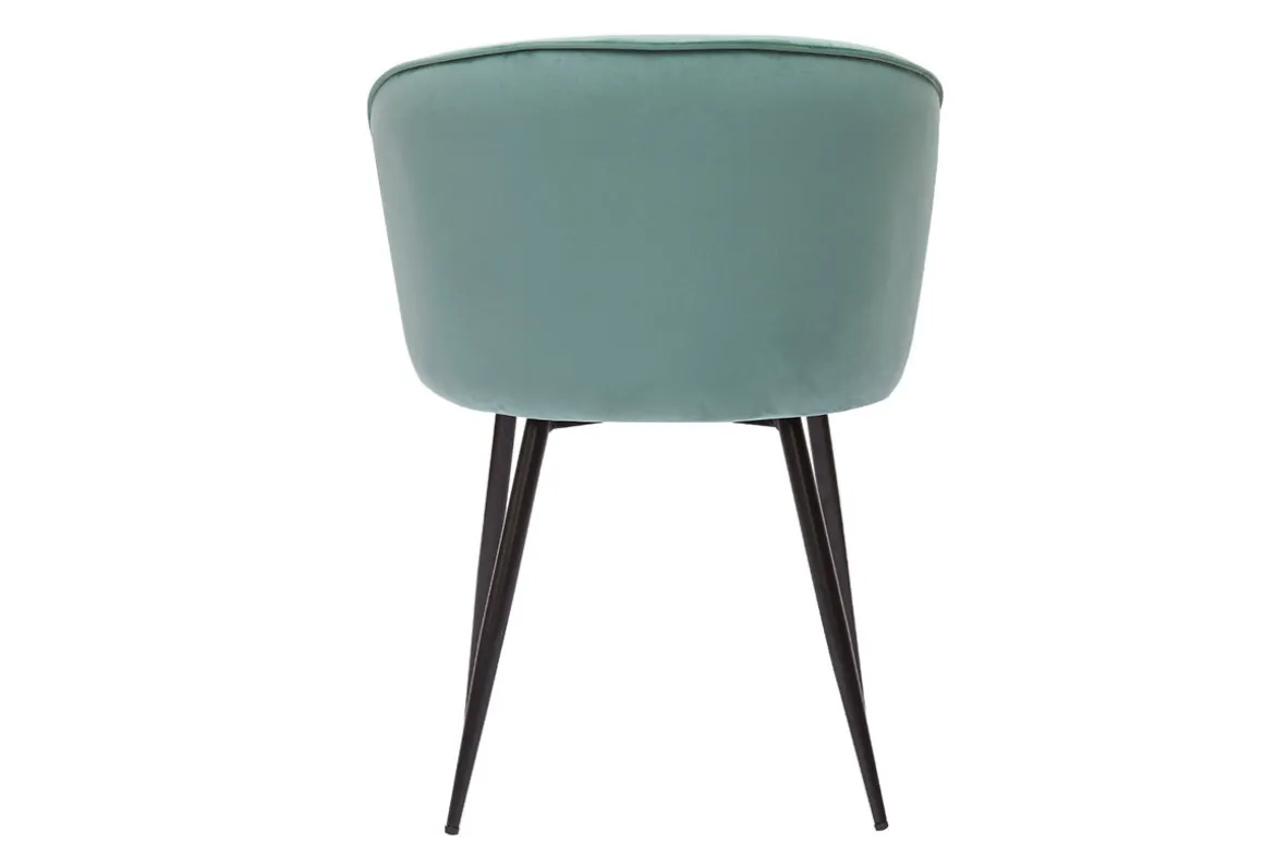 Miliboo Chaise Design-Chaises design en tissu velours céladon et métal noir (lot de 2) SERIF