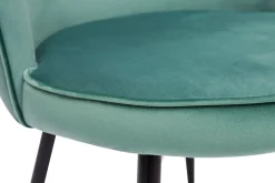 Miliboo Chaise Design-Chaises design en tissu velours céladon et métal noir (lot de 2) SERIF