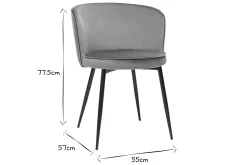 Miliboo Chaise Design-Chaises design en tissu velours céladon et métal noir (lot de 2) SERIF