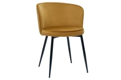 Miliboo Chaise Design-Chaises design en tissu velours bronze et métal noir (lot de 2) SERIF