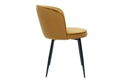 Miliboo Chaise Design-Chaises design en tissu velours bronze et métal noir (lot de 2) SERIF