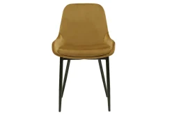 Miliboo Chaise Design-Chaises design en tissu velours bronze et métal noir (lot de 2) HOLO