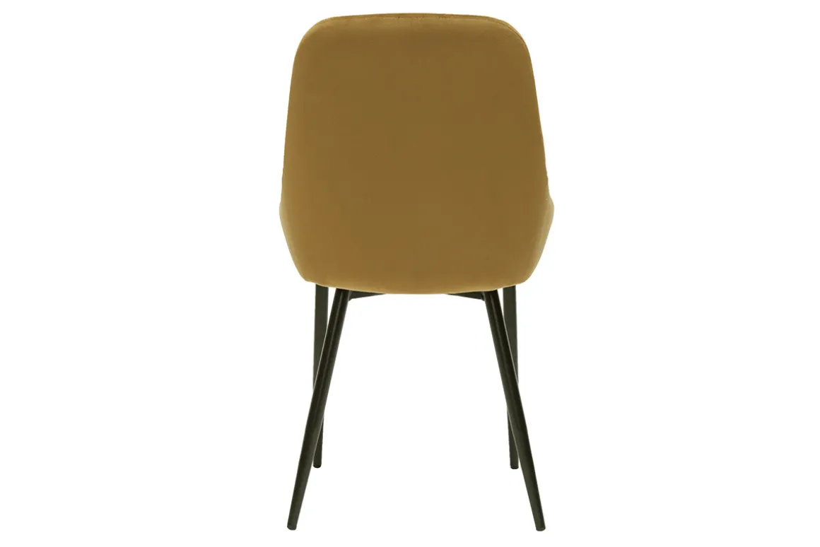 Miliboo Chaise Design-Chaises design en tissu velours bronze et métal noir (lot de 2) HOLO