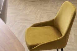 Miliboo Chaise Design-Chaises design en tissu velours bronze et métal noir (lot de 2) HOLO