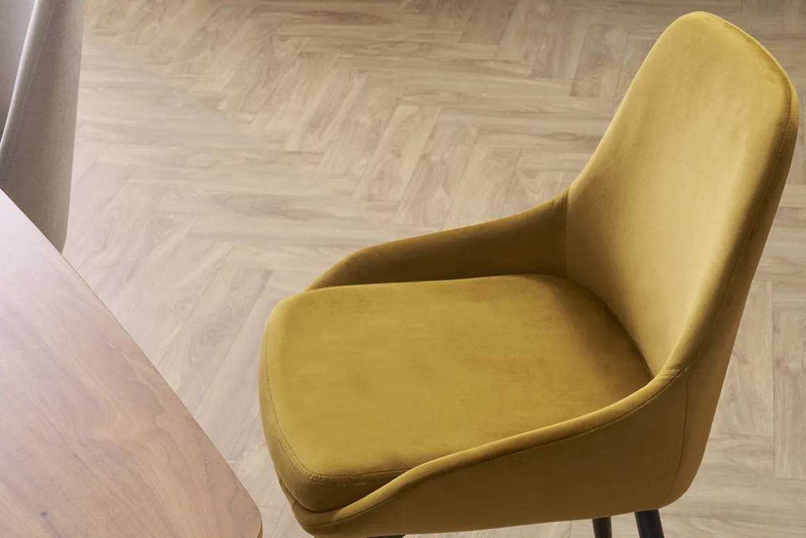 Miliboo Chaise Design-Chaises design en tissu velours bronze et métal noir (lot de 2) HOLO