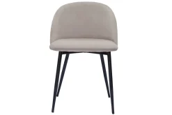 Miliboo Chaise Design-Chaises design en tissu velours taupe et métal noir (lot de 2) CELESTE