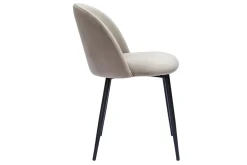 Miliboo Chaise Design-Chaises design en tissu velours taupe et métal noir (lot de 2) CELESTE