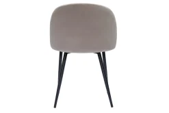 Miliboo Chaise Design-Chaises design en tissu velours taupe et métal noir (lot de 2) CELESTE