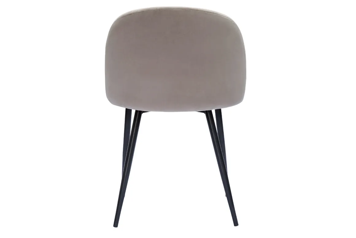 Miliboo Chaise Design-Chaises design en tissu velours taupe et métal noir (lot de 2) CELESTE