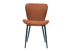 Miliboo Chaise Design-Chaises design en tissu velours côtelé terre brûlée et métal noir (lot de 2) ADDICT