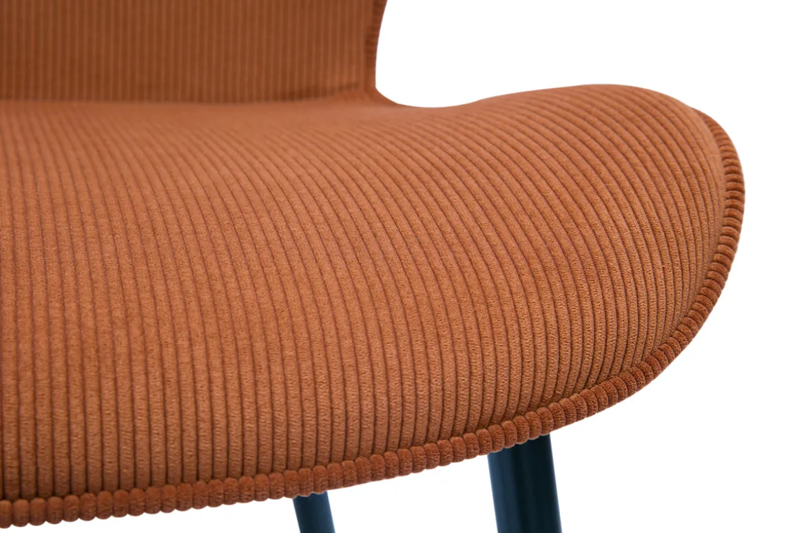 Miliboo Chaise Design-Chaises design en tissu velours côtelé terre brûlée et métal noir (lot de 2) ADDICT