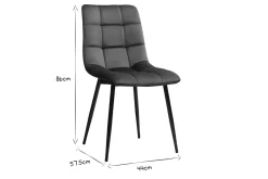 Miliboo Chaise Design-Chaises design en tissu velours bleu canard et métal noir (lot de 2) MAXWELL