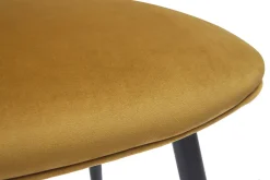 Miliboo Chaise Design-Chaises design en tissu velours bronze, métal noir et cannage rotin naturel (lot de 2) TOLMA