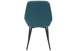 Miliboo Chaise Design-Chaises design en tissu velours bleu pétrole et métal noir (lot de 2) HOLO